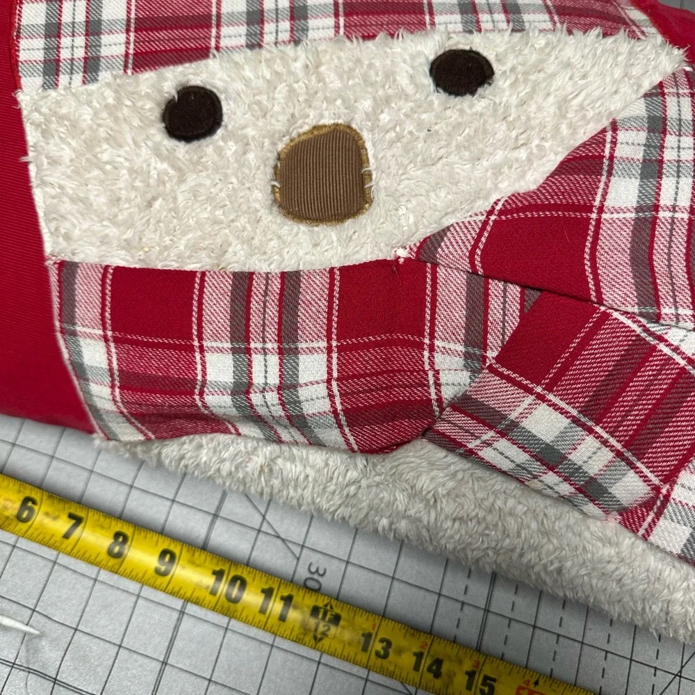 Pottery barn kids Red Plaid Santa Pillow